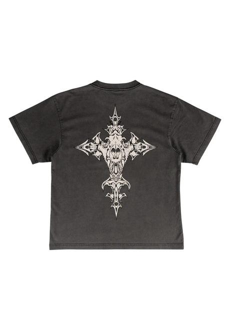 Iron Wolf Boxy Garment-Dyed vintage-black Closeup2