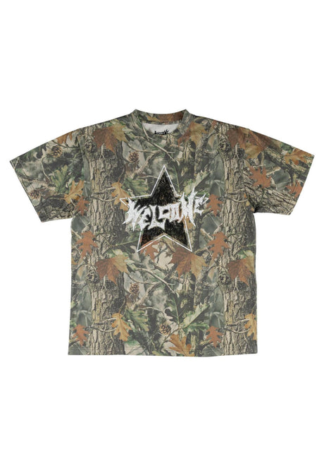 Welcome Allstar Boxy Printed Enzyme-washed T-Shirt camo – Front view