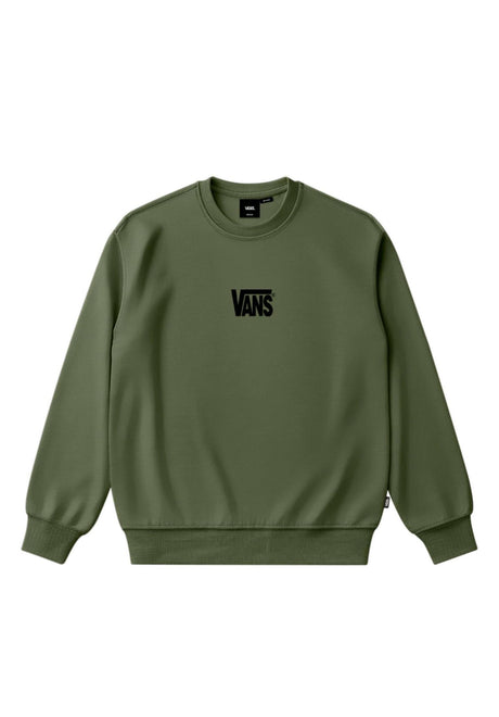 Vans Stretch Logo Crew Felpa green-balsam – Vista frontale