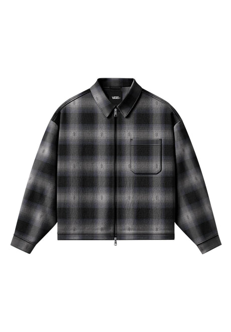 Vans Larkspur Zip Plaid Flannel Camisa black – Vista frontal