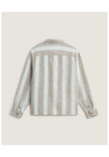 Vans Larkspur Lightweight Stripe Camisa olive-brown – Vista trasera