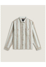 Vans Larkspur Lightweight Stripe Camisa olive-brown – Vista frontal