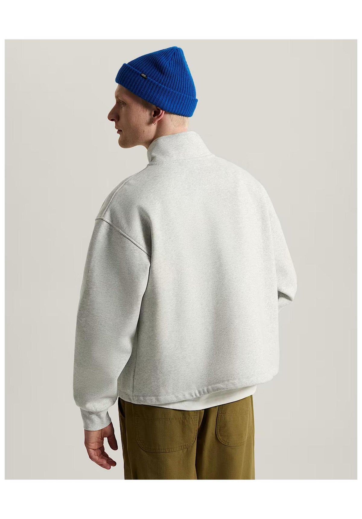 Vans Full Zip Mock Neck Fleece Light Jacket ashheather – Back view