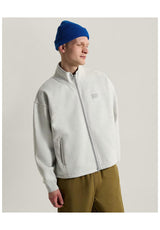 Vans Full Zip Mock Neck Fleece Light Jacket ashheather – Front view