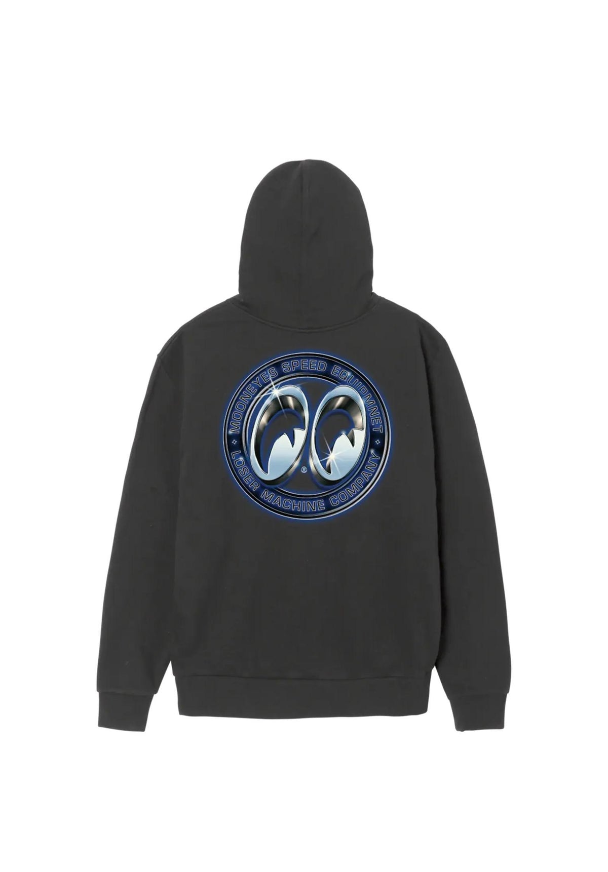 Loser-Machine x Mooneyes Chrome Craze Midweight Sweat à capuche pigment-black – Vue de dos