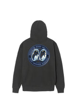 Loser-Machine x Mooneyes Chrome Craze Midweight Sweat à capuche pigment-black – Vue de dos