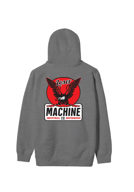Loser-Machine Powerband Hoodie gunmetal-heather – Front view