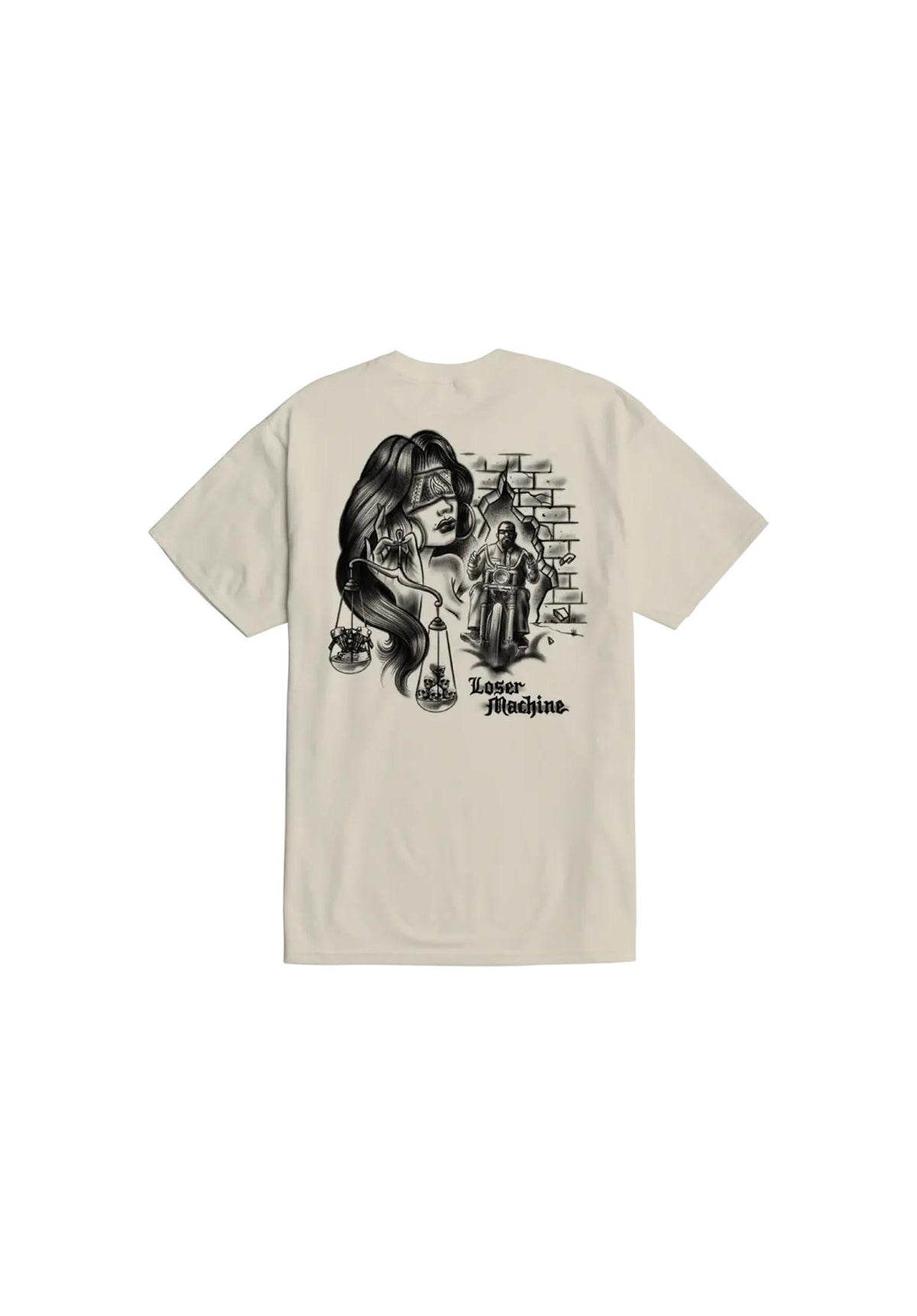 Loser-Machine Blind Justice T-shirt cream – Vue de dos