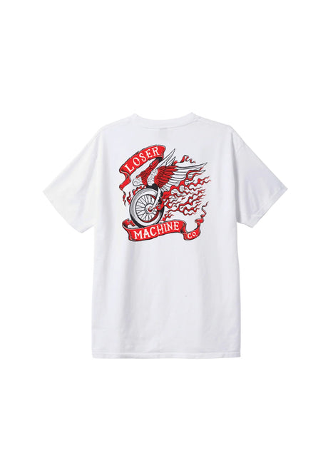 Loser-Machine Fire Starter T-Shirt white-enzyme – Front view