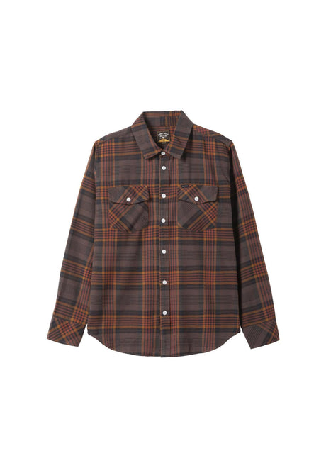 Dark Seas Newton Lightweight Camicia a maniche lunghe brown-black – Vista frontale