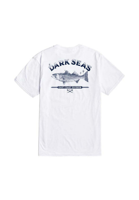 Dark Seas Striped Bass T-Shirt white – Front view