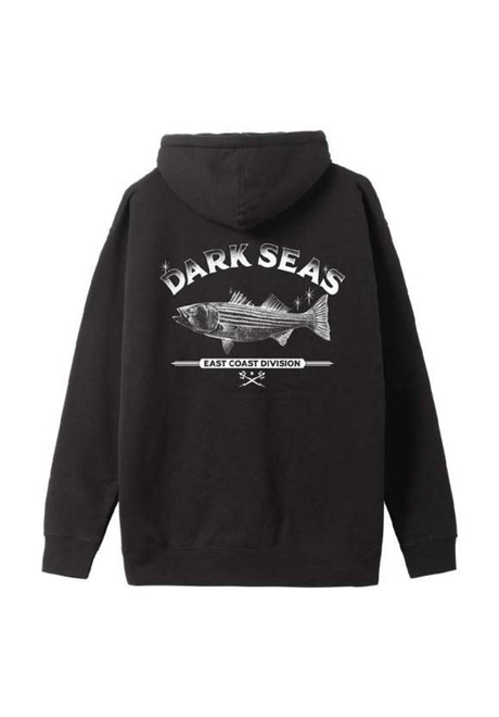 Dark Seas Striped Bass Hoodie-sweater black – Vooraanzicht
