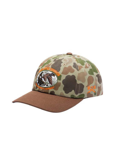 Dark Seas Harvest 6-Panel Twill Unstructured Cappellino offwhite-green – Vista frontale