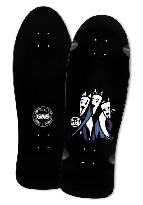 G&S 3 Dogs Shaped Deck black – Front view