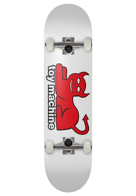 Toy-Machine Devil Cat Skateboard complet white – Vue de face