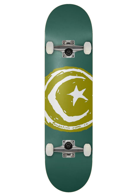 Foundation Star & Moon Mini Skateboard complet green – Vue de face