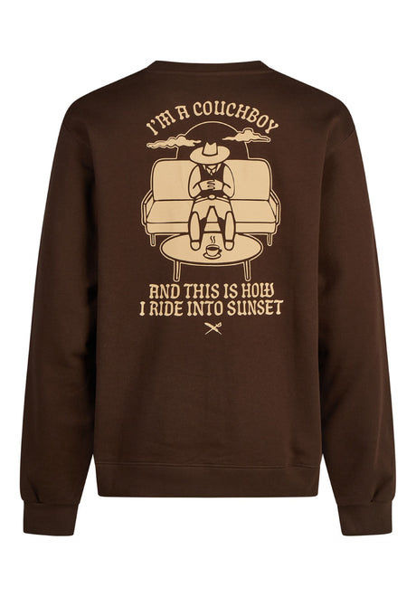 iriedaily Couchboy Crewneck Sweatshirt darkcoffee – Front view