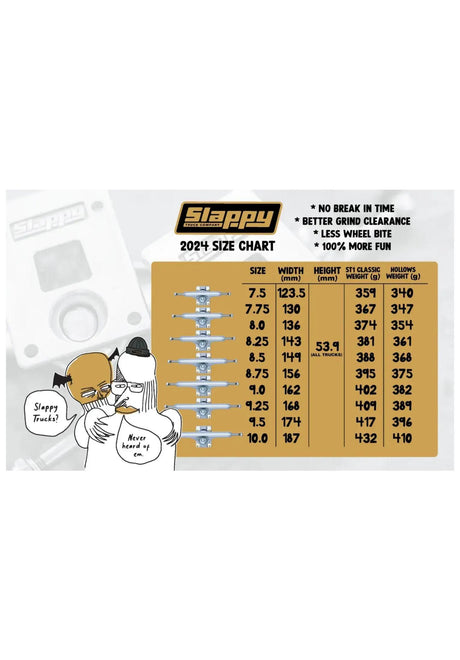 Slappy Trucks ST1 Hollow Wide Boys Laser Etch 11 Truck black-silver – Back view