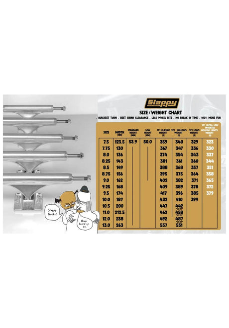 Slappy Trucks ST1 Hollow Polished 12 Truck silver – Back view