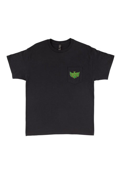 Creature Gravette Hippie Skull 20th Pocket Heavyweight T-Shirt black – Front view