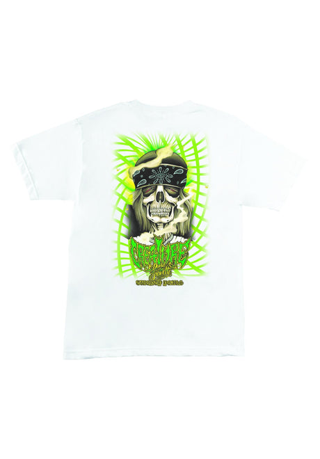 Creature Gravette Hippie Skull 20th Pocket Heavyweight T-Shirt white – Back view