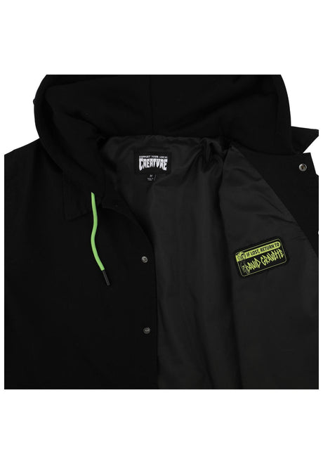 Creature Gravette Cut and Tie Hooded Windbreaker Chaquetas de media estación black – Vista de detalle 1