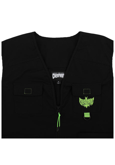 Creature Gravette Cut and Tie Utility Chaleco black – Vista de detalle 2