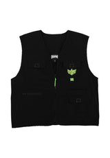 Creature Gravette Cut and Tie Utility Veste sans manches black – Vue de face