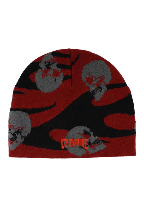 Creature Spiral Skull Heavyweight Berretto maroon-black – Vista frontale