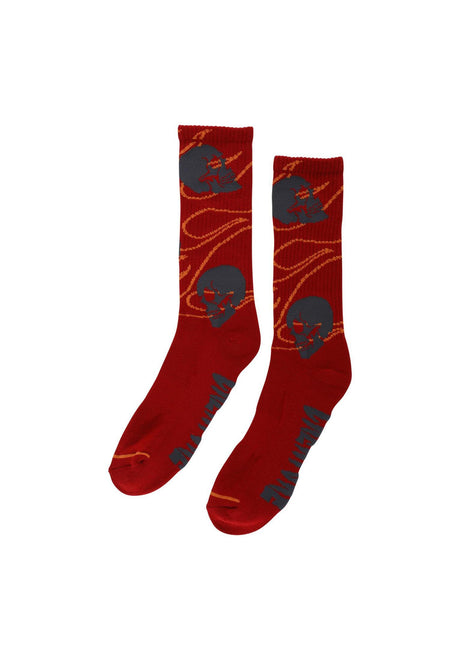 Creature Spiral Skull Crew Strømper burgundy – Set forfra