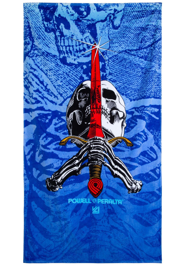 Skull & Sword Towel blue-fade Vorderansicht