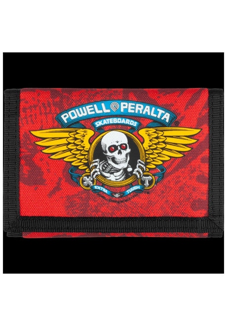Powell-Peralta Winged Ripper Trifold Velcro Portemonnee red – Vooraanzicht