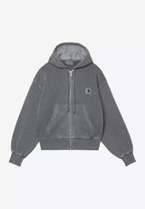 Carhartt WIP W' Hooded Nelson Felpa con cappuccio e zip styxgarmentdyed – Vista frontale