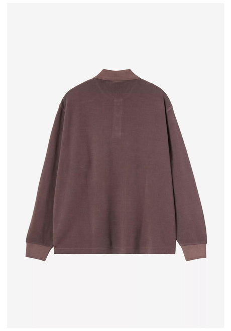 Carhartt WIP Waffle Rugby Shirt Polo palisander garment dyed – Vista posteriore