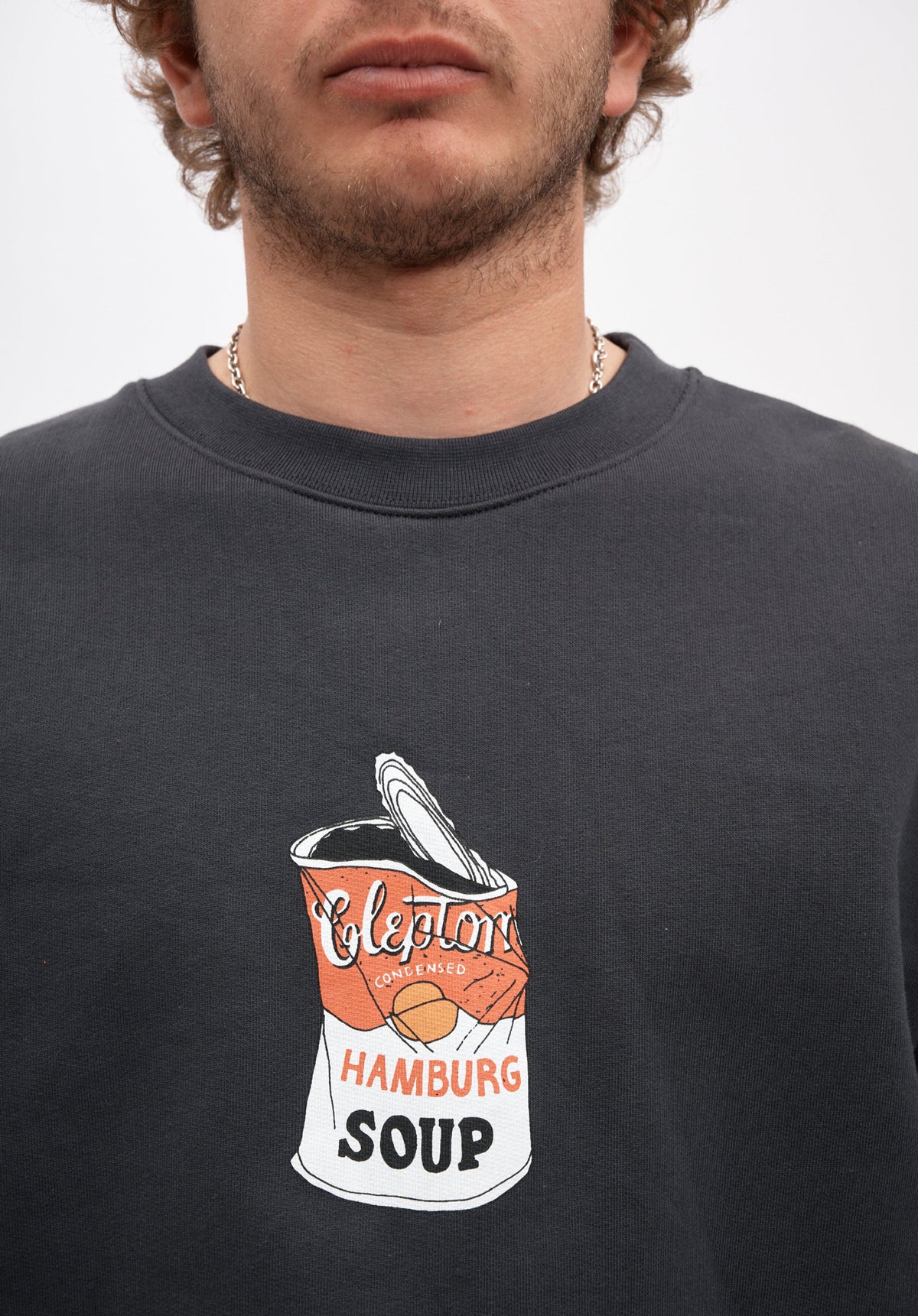 Cleptomanicx Hamburg Soup Sweatshirt bluegraphite – Detailweergave 1