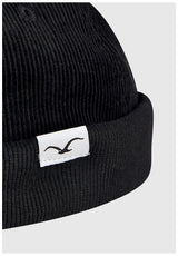 Cleptomanicx Brimless Cord Cap black – Back view