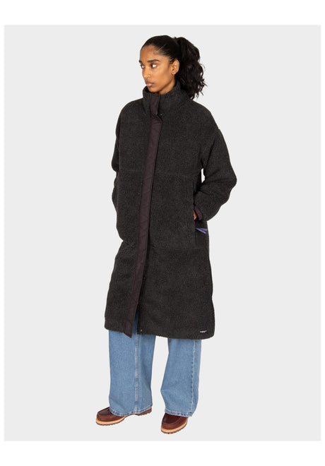 iriedaily Fluffy Teddy Coat Winterjakke blackmelange – Set forfra