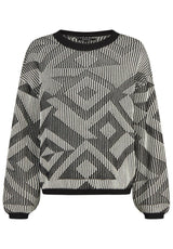 iriedaily Ribby Pull black-white – Vue de face
