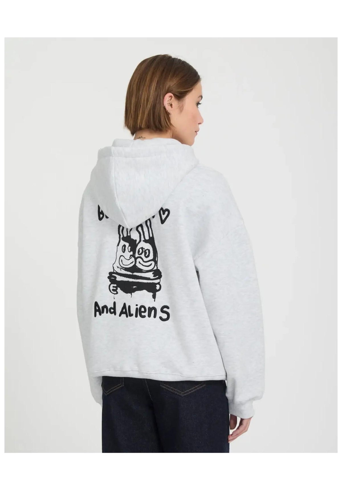 Volcom FA Ozzy Fleece Sweat capuche zippé boneheather – Vue de dos