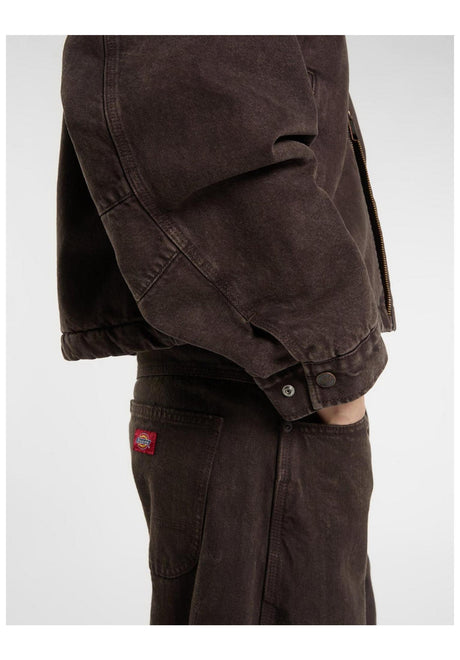 Dickies Miami Denim Hooded Felpa con cappuccio e zip darkbrown – Vista di dettaglio 2