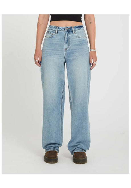Volcom Stoned BF Hirise Jeans dustybluewash – Vue de face