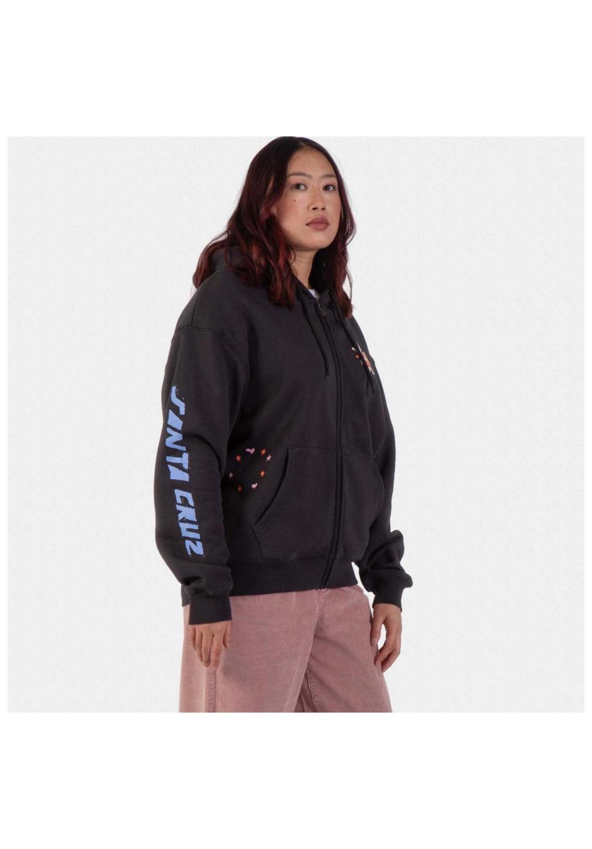 Santa-Cruz Grow Zip-Hoodie blackwash – Detail view 1
