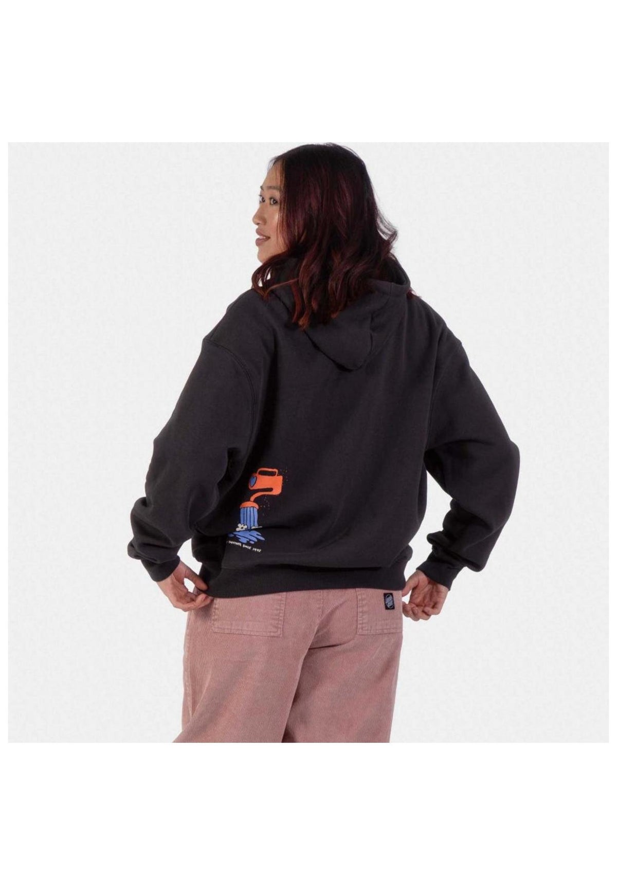 Santa-Cruz Grow Zip-Hoodie blackwash – Back view