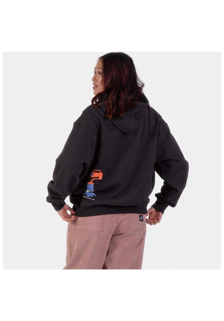 Santa-Cruz Grow Zip-Hoodie blackwash – Back view