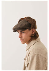 Brixton Barrel Earflap Snap Cap Chapeau brown-brown-tweed – Vue de détail 1
