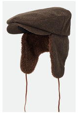 Brixton Barrel Earflap Snap Cap Chapeau brown-brown-tweed – Vue de dos