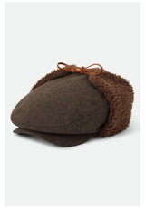 Brixton Barrel Earflap Snap Cap Chapeau brown-brown-tweed – Vue de face
