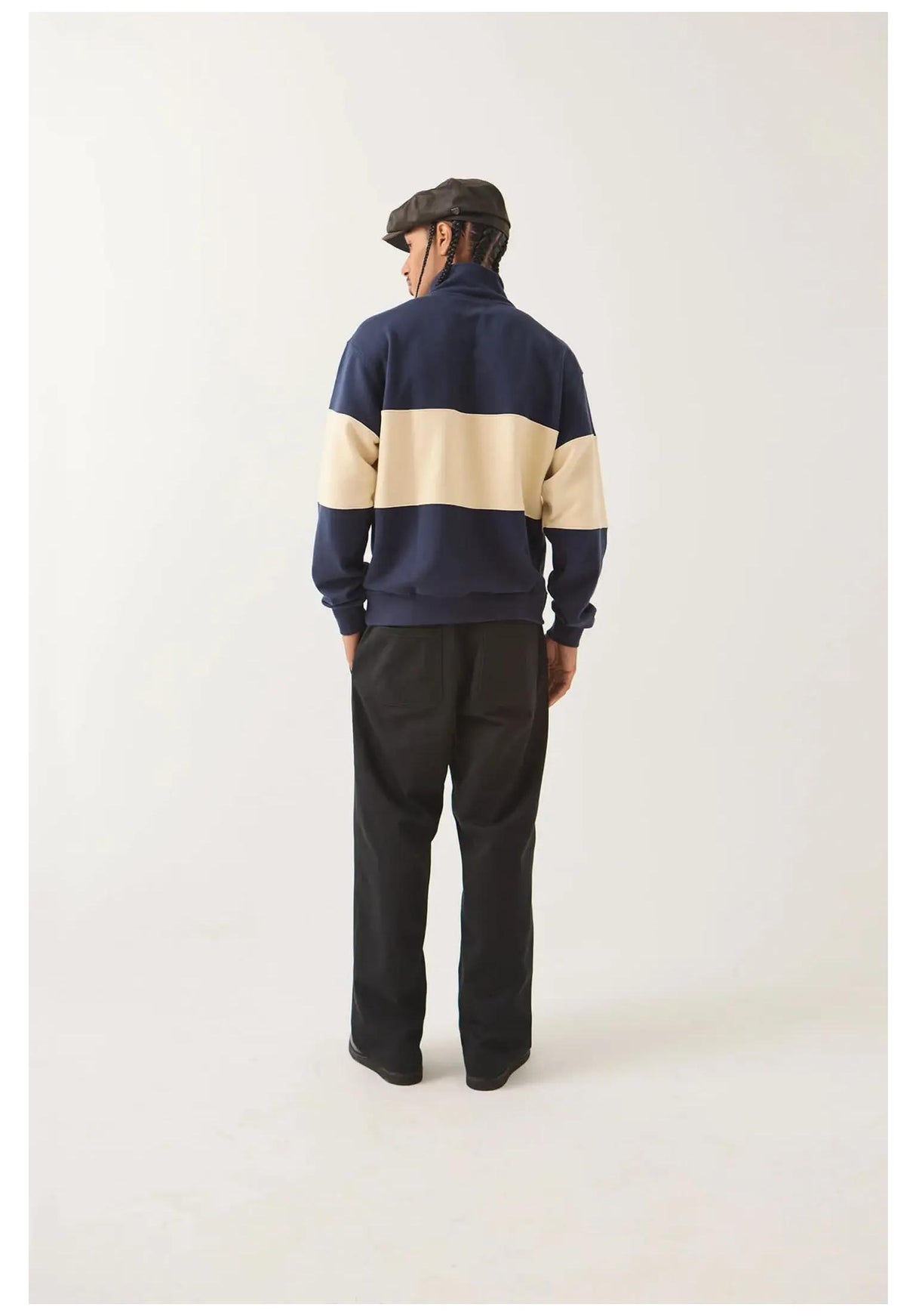Brixton Danville Quarter Zip Fleece Sweatshirt navy-whitecap – Detaljevisning 1