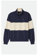 Brixton Danville Quarter Zip Fleece Sweatshirt navy-whitecap – Set forfra