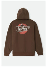 Brixton Heyward Hood Sweat à capuche walnut-brown – Vue de dos